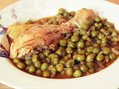 Poulet petits pois