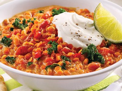 Curry de lentilles rouges au lait de coco ecomil